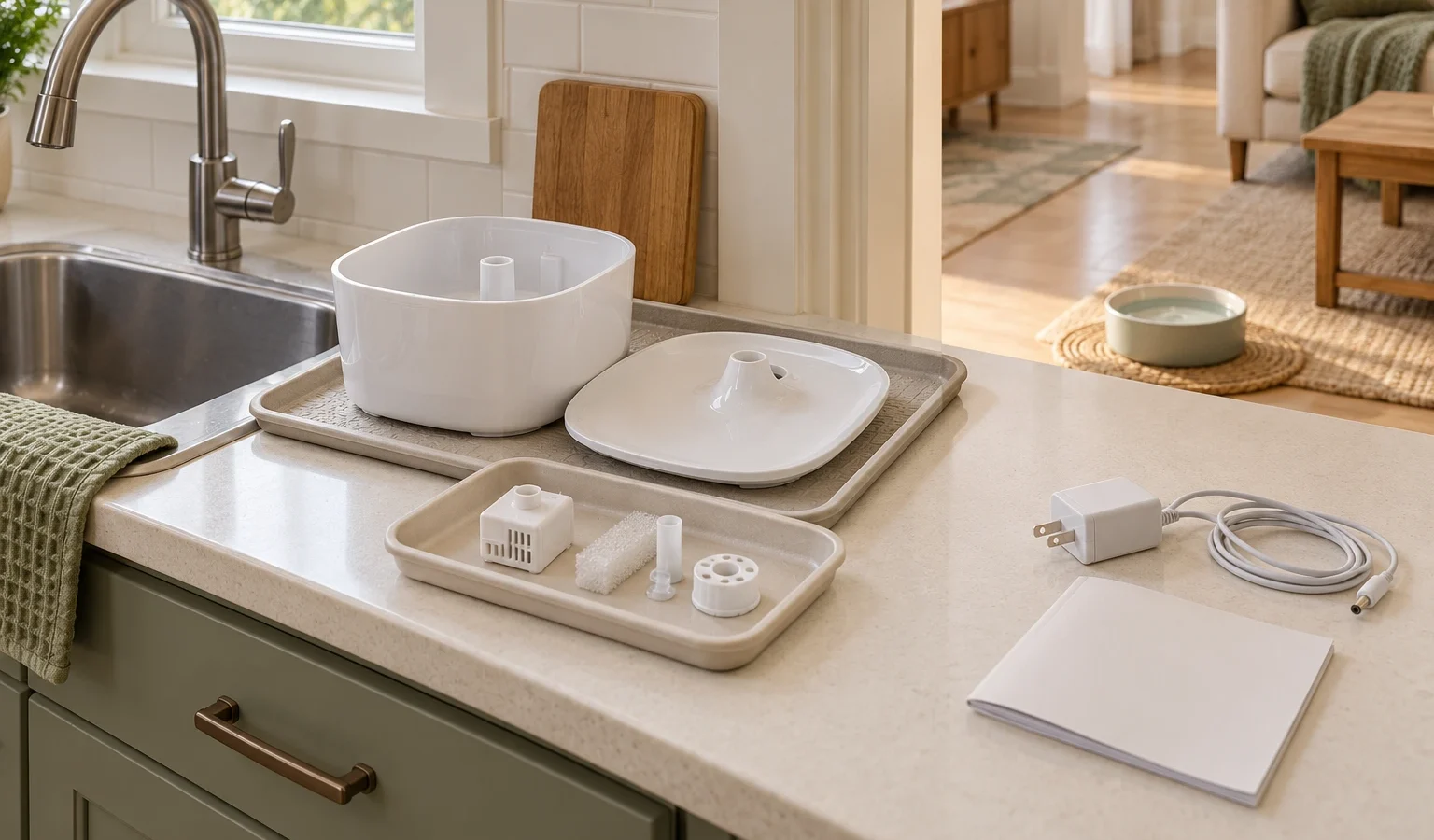 Cleaning a Cat Water Fountain in a Small Apartment: A Parts-and-Sink Plan